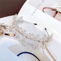 Korean Style Snowflake Imitation Crystal Diamond Gold Wire Headband sku image 1