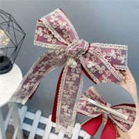 Korean Style Lace Double-layer Bow Hairpin sku image 7