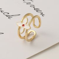 Fashion Lips Flower Open Copper Inlaid Zircon Rings Wholesale main image 5