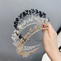 Korean Style Snowflake Imitation Crystal Diamond Gold Wire Headband main image 3