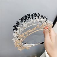 Korean Style Snowflake Imitation Crystal Diamond Gold Wire Headband main image 5