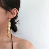 Fashion Metal Sequins Tassel Earrings Wholesale main image 4