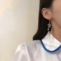 Retro Amber Crystal Tassel Long Earrings main image 4