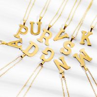 Stainless Steel 26 English Letters Pendant Necklace main image 3