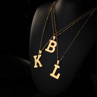 Stainless Steel 26 English Letters Pendant Necklace main image 4