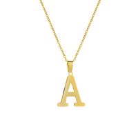 Stainless Steel 26 English Letters Pendant Necklace sku image 1