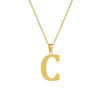 Stainless Steel 26 English Letters Pendant Necklace sku image 3
