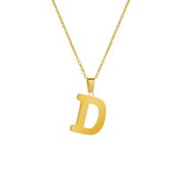 Stainless Steel 26 English Letters Pendant Necklace sku image 4