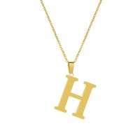 Stainless Steel 26 English Letters Pendant Necklace sku image 8
