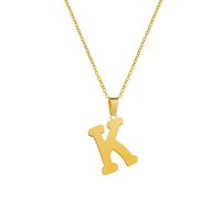 Stainless Steel 26 English Letters Pendant Necklace sku image 10