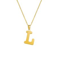 Stainless Steel 26 English Letters Pendant Necklace sku image 11