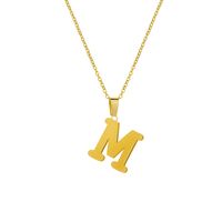 Stainless Steel 26 English Letters Pendant Necklace sku image 12