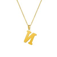 Stainless Steel 26 English Letters Pendant Necklace sku image 13