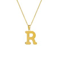 Stainless Steel 26 English Letters Pendant Necklace sku image 17