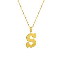 Stainless Steel 26 English Letters Pendant Necklace sku image 18