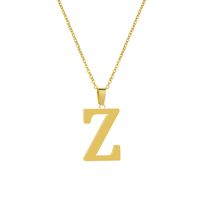 Stainless Steel 26 English Letters Pendant Necklace sku image 25