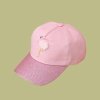 Korean Style Sunshade Wide Brim Embroidery Crane Children Baseball Cap main image 1