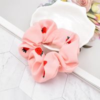 Korean Style Fold Small Strawberry Print Fabric Hair Scrunchies main image 5