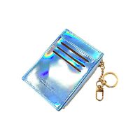 Korean Fashion Style New Laser Card Holder Double-sided Card Slot Zipper Coin Purse sku image 1