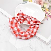 Retro Color Matching Plaid Fabric Hair Scrunchies sku image 2