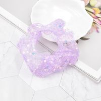 Korean Style Folds Breathable Mesh Sequin Fabric Hair Scrunchies sku image 1