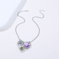 Punk Hip Hop Style Exaggerated Color Diamond Metal Necklace main image 4