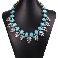 Fashion Flower Rhinestone Alloy Necklace Wholesale sku image 7