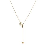Hot-selling Simple Retro Fashion Golden Bee Hive Pendant Necklace sku image 1