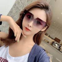 New Korean Fashion Style Rimless Big Frame One-piece Sunglasses main image 6