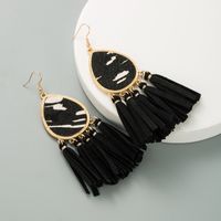 Fashion New Tassel Leather Horsehair Print Leopard Earrings main image 7