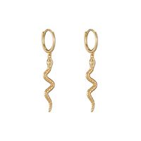 Simple Metal Copper Small Snake Earrings main image 2