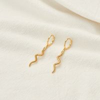 Simple Metal Copper Small Snake Earrings main image 5