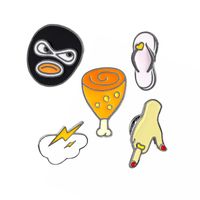 Creative Cartoon Cute Slippers Gesture Lightning Robber Coffee Dripping Oil Alloy Brooch main image 1