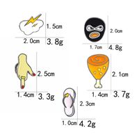 Creative Cartoon Cute Slippers Gesture Lightning Robber Coffee Dripping Oil Alloy Brooch main image 6
