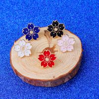 New Style Multi-color Cartoon Beautiful Plant Flower Alloy Drip Brooch main image 6