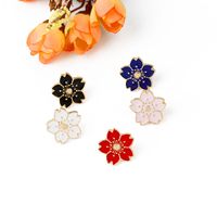 New Style Multi-color Cartoon Beautiful Plant Flower Alloy Drip Brooch main image 3