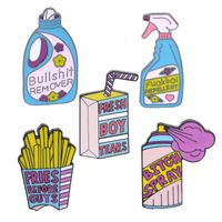 Creative Household Tools Laundry Liquid Bottle Detergent Fries Spray Drip Oil Alloy Brooch main image 2