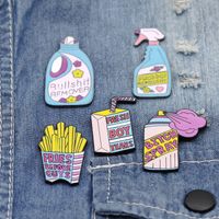 Creative Household Tools Laundry Liquid Bottle Detergent Fries Spray Drip Oil Alloy Brooch main image 3