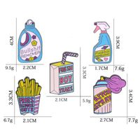 Creative Household Tools Laundry Liquid Bottle Detergent Fries Spray Drip Oil Alloy Brooch main image 4