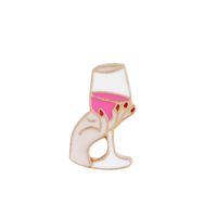 Cartoon Red Wine Glass Match Love Fish Cigarette Dripping Oil Brooch main image 6