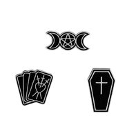 Punk Style Halloween Moon Coffin Love Dagger Poker Drip Brooch main image 1