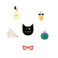 Cartoon Cute Paper Airplane Animal Cactus Glasses Dripping Brooch main image 1