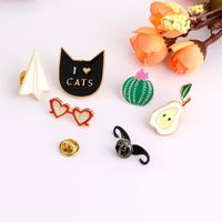 Cartoon Cute Paper Airplane Animal Cactus Glasses Dripping Brooch main image 3