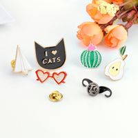 Cartoon Cute Paper Airplane Animal Cactus Glasses Dripping Brooch main image 4