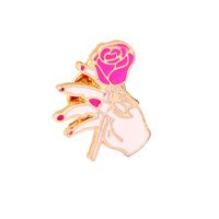 Creative Cartoon Beautiful Girl Dream Rose Flower Love Car High Heels Dripping Brooch sku image 2