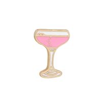 Cartoon Cute White Honeymoon Wine Bottle Cup Cat Rose Flower Heart Brooch sku image 4