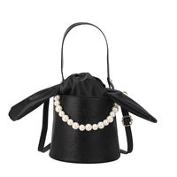 Fashion Solid Color Pearl Chain Shoulder Messenger Portable Bag main image 3