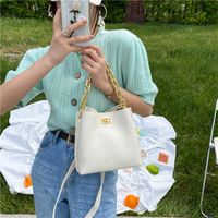 Fashion Solid Color Thick Chain Shoulder Messenger Portable Bag Wholesale main image 1