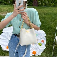 Fashion Solid Color Thick Chain Shoulder Messenger Portable Bag Wholesale main image 2