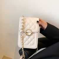 Fashion Embroidery Thread Pearl Chain Shoulder Messenger Bag main image 1